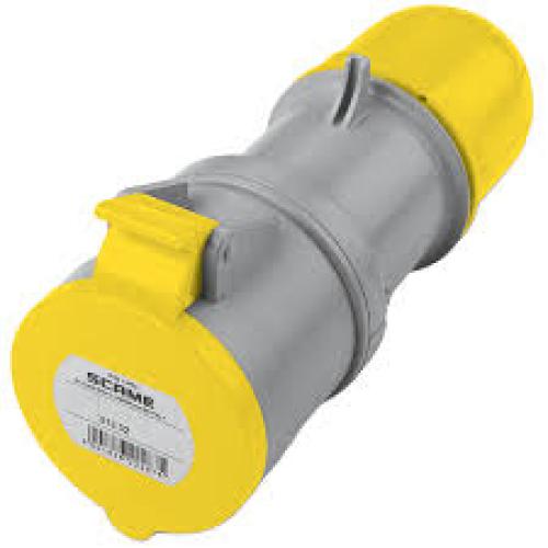 SCAME 313.3240 110V 32A 2P&E INLINE CONNECTOR