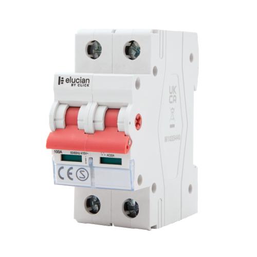 CLICK ELUCIAN CU2MS100 100A 2P MAIN DISCONNECTOR SWITCH