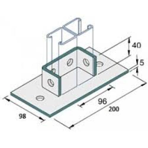 STRUT DOUBLE BASE PLATE 4 HOLE WRAP AROUND FIXING FB107
