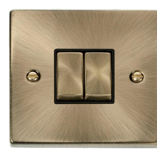 CLICK DECO VPAB412BK 2G 2W SWITCH ANTIQUE BRASS