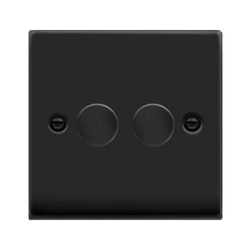 CLICK DECO VPMB162 2X100W LED DIMMER SWITCH MATT BLACK