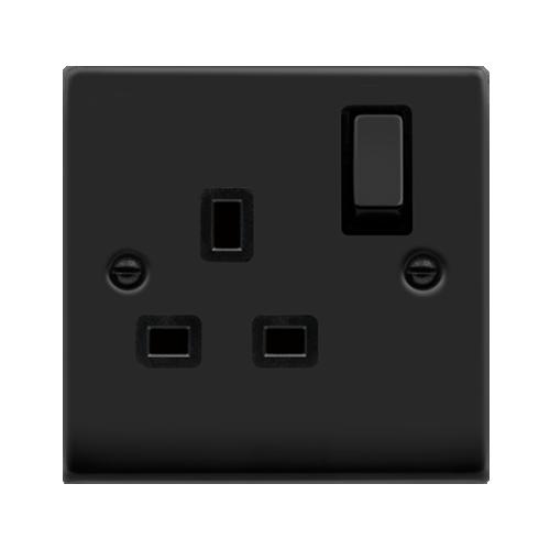 CLICK DECO VPMB535BK 1G 13A DP SWITCH SOCKET MATT BLACK