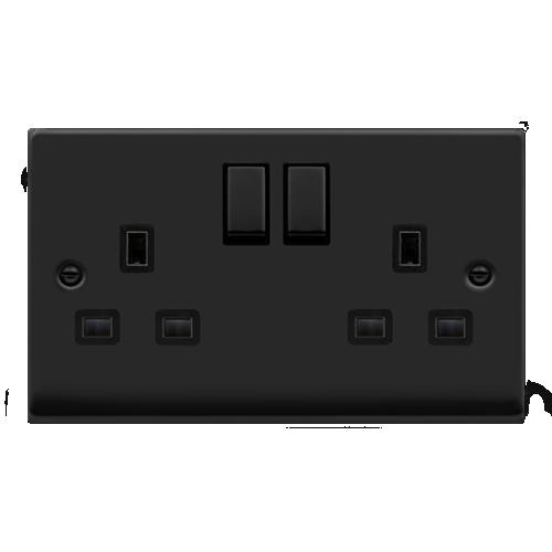 CLICK DECO VPMB536BK 2G 13A DP SWITCH SOCKET MATT BLACK