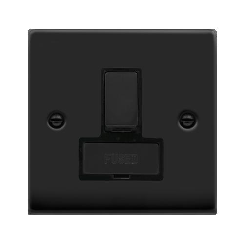 CLICK DECO VPMB751BK 13A DP SWITCH SPUR MATT BLACK