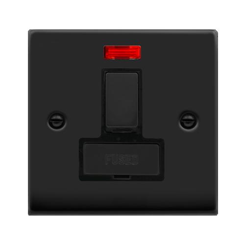 CLICK DECO VPMB752BK 13A DP SW SPUR+NEON MATT BLACK