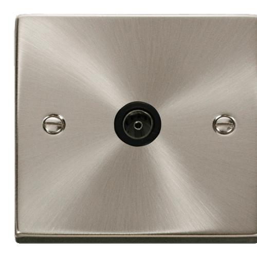 CLICK DECO VPSC065BK 1G COAX SOCKET SATIN CHROME