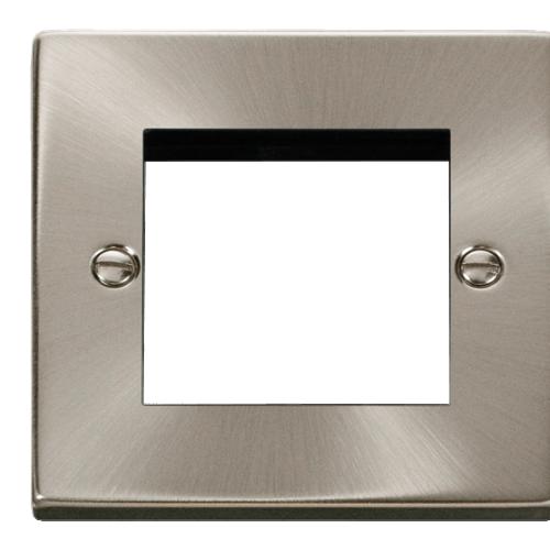 CLICK DECO VPSC311 1G 2MOD MEDIA PLATE SATIN CHROME