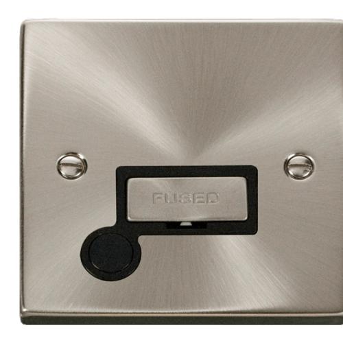 CLICK DECO VPSC550BK 13A DP UNSWITCH SPUR SATIN CHROME