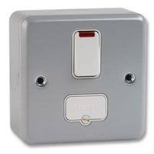 MK K962ALM METALCLAD 13A DP SWITCH SPUR W/NEON