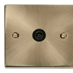 CLICK DECO VPAB065BK 1G COAX SOCKET ANTIQUE BRASS