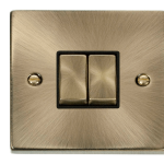 CLICK DECO VPAB412BK 2G 2W SWITCH ANTIQUE BRASS