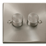 CLICK DECO VPSC162 2X100W LED DIMMER SATIN CHROME