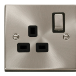 CLICK DECO VPSC535BK 1G 13A DP SWITCH SOCKET SATIN CHROME
