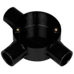 UNIVOLT CB20/3BK 20MM PVC TEE BOX BLACK