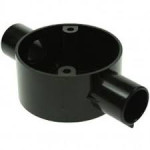 UNIVOLT CB20/2BK 20MM PVC THROUGH BOX BLACK