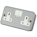 CLICK METALCLAD CL036 2G 13A DP SWITCH SOCKET
