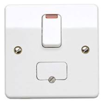 MK K370WHI LOGIC 13A DP SWITCH SPUR W/NEON BASE FO